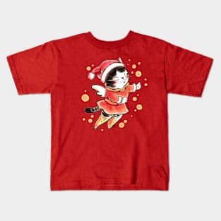 Santa cat angel Kids T-Shirt